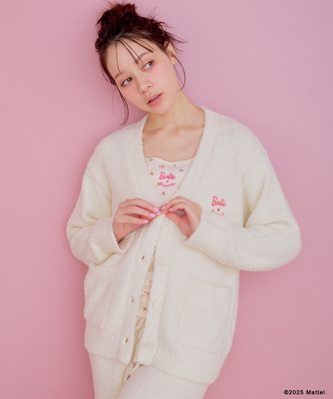 ELLEgirl 《Barbie&#215;ELLEgirl》マシュマロタッチニットVﾈｯｸカーディガン_main