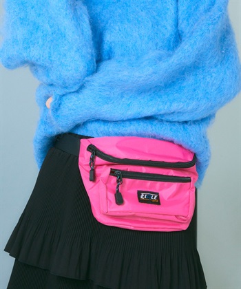 カラーナイロンウエストポーチ(ピンク-FREE)