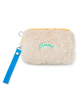 カラーボアスクエアポーチ(アイボリー-FREE)