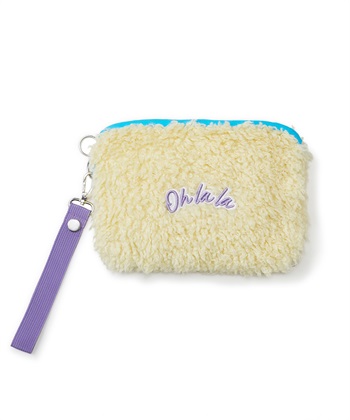 カラーボアスクエアポーチ(ライトイエロー-FREE)