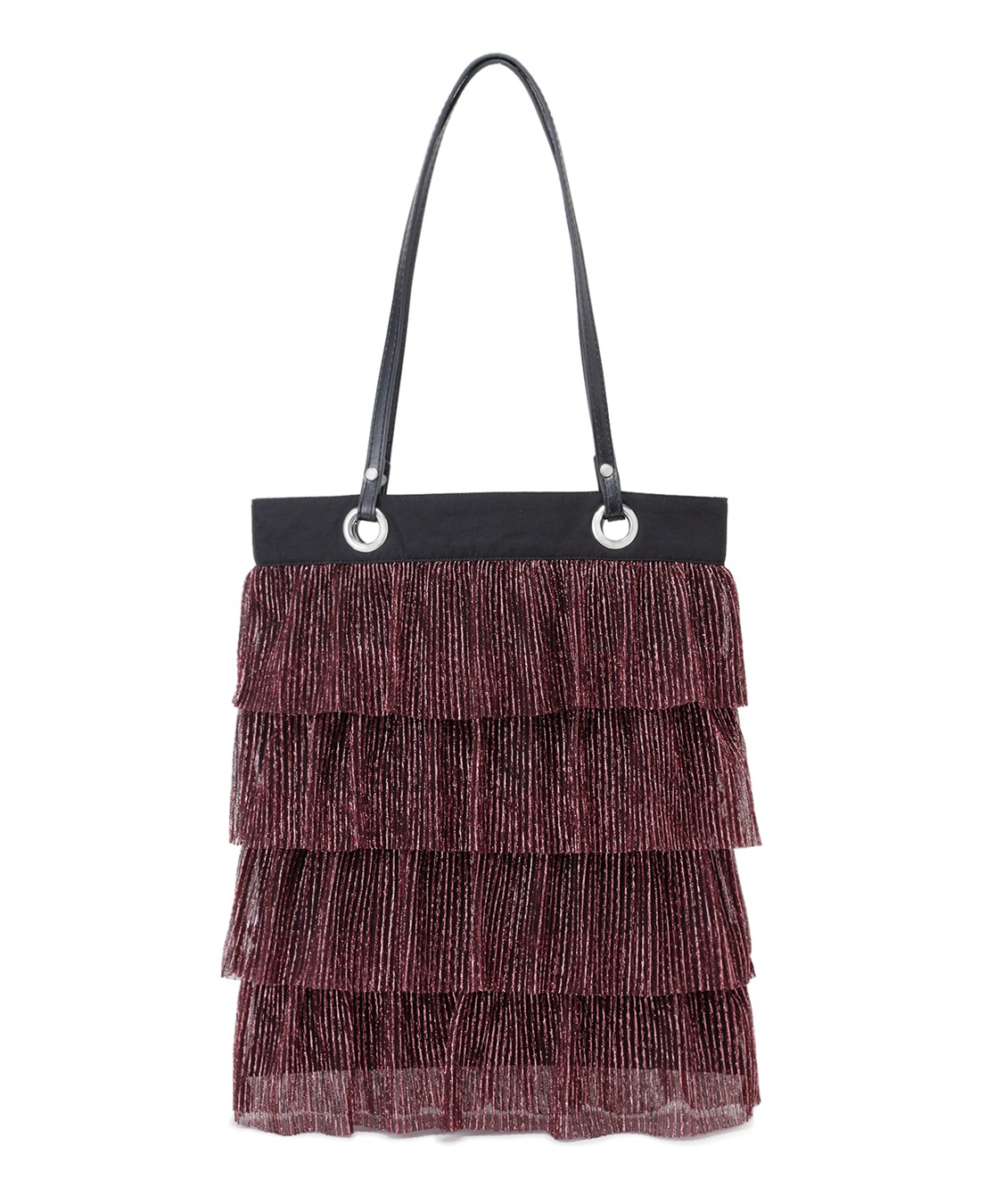 ELLEgirl ラメプリーツフリルトートバッグ_variation_1