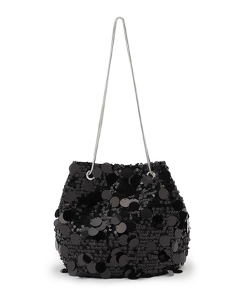 2wayスパンコールチェーンバッグ(ブラック-FREE)