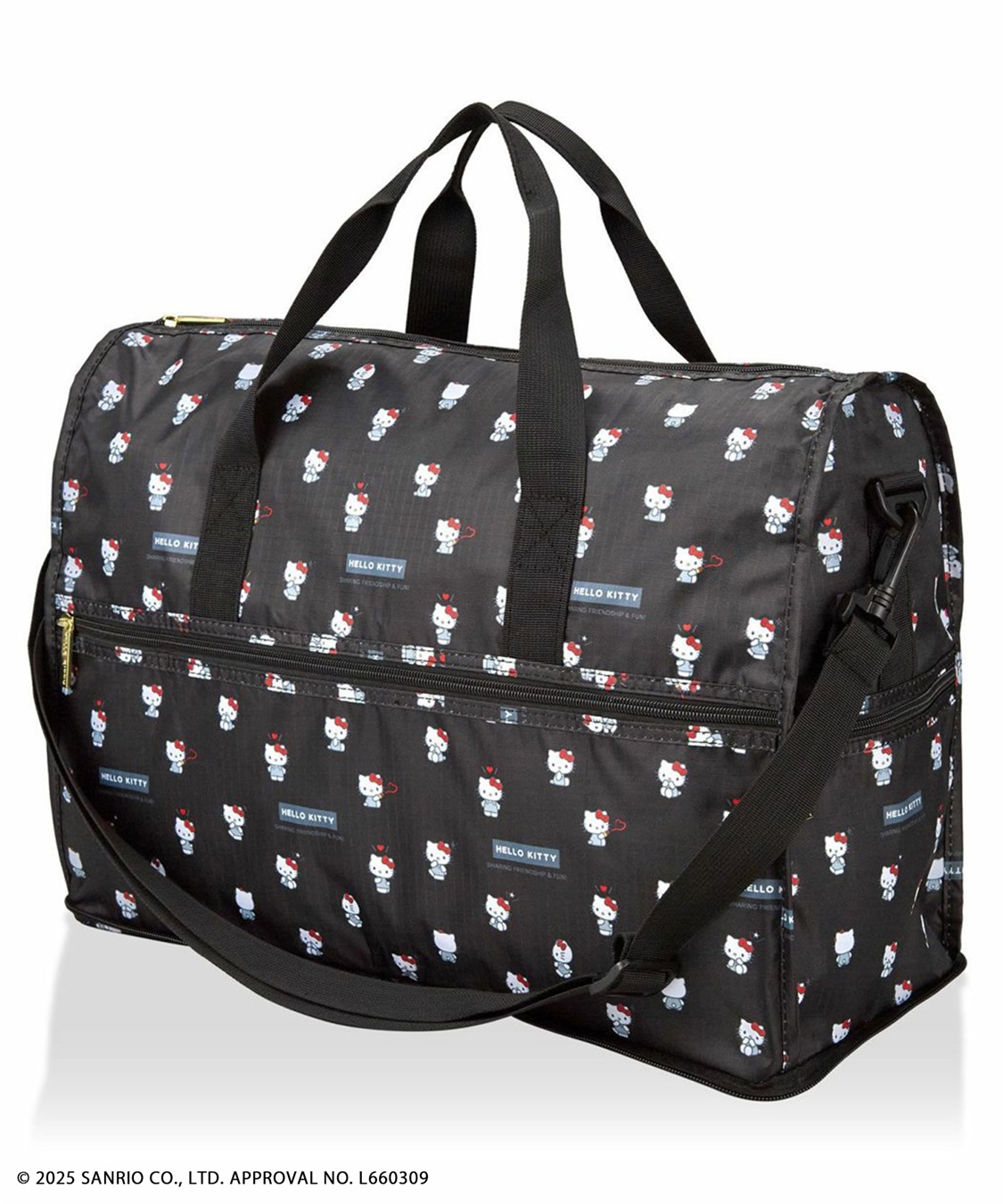 Life Style by cross marche 【sanrio characters】HELLO KITTY/ハローキティ 折りたたみ ボストンバッグ Mサイズ《サンリオキャラクターズ》_variation_1