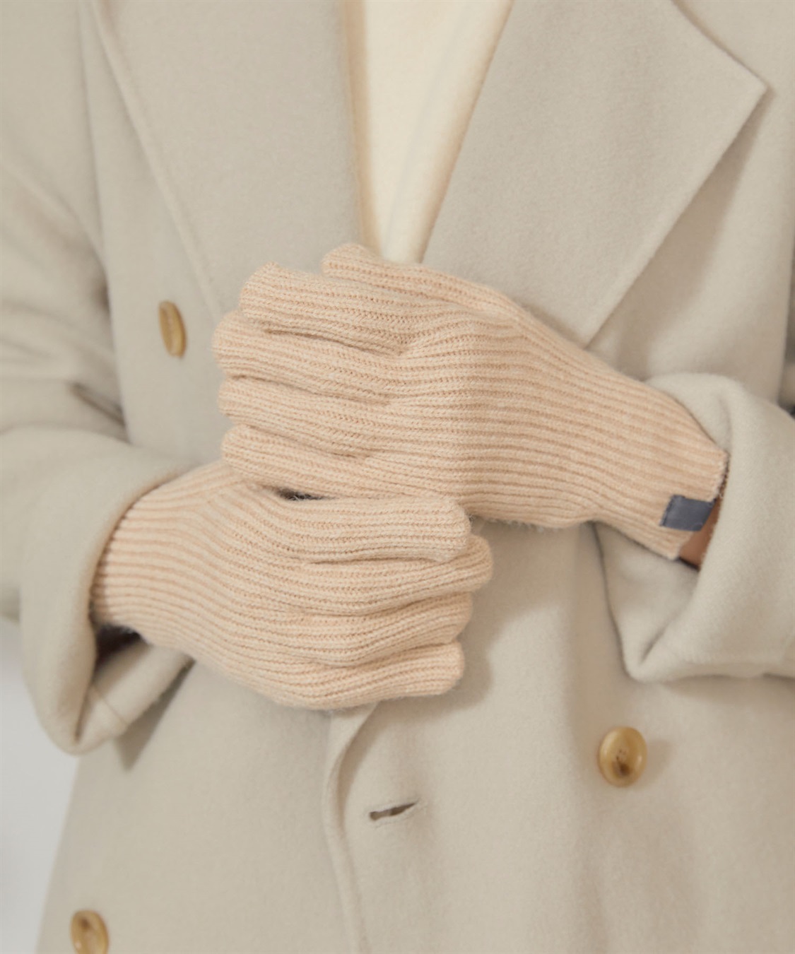 涼活本舗/温活本舗 【温活本舗】スマホ対応指穴あきリブ編み手袋_main