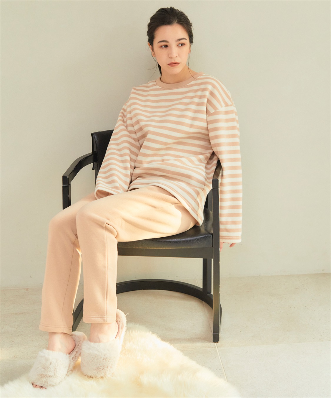 涼活本舗/温活本舗 【温活本舗】裏パイル起毛上下ルームウェア_main