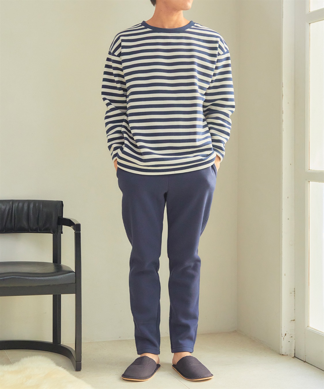 涼活本舗/温活本舗 【温活本舗】裏パイル起毛上下ルームウェア_main