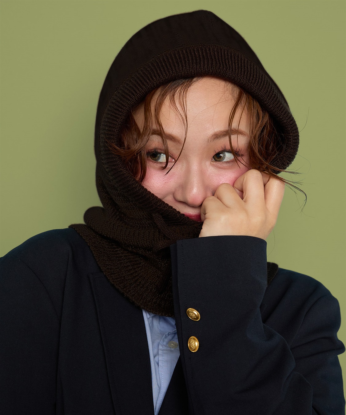 【新品】lemaire hood バラクラバ　ニット　フード　黒　Sサイズ バラクラバフードマフラー