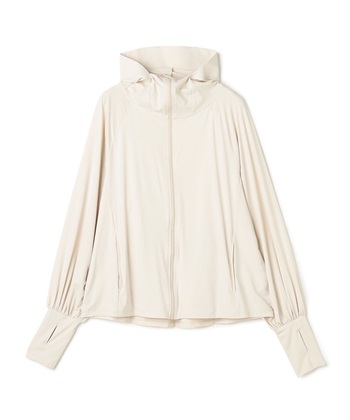 【Yoki】フード付きUVカットパーカ(アイボリー-フリー)