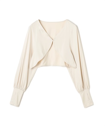 【Yoki】ショート丈ボレロカーディガン(アイボリー-フリー)