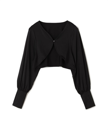 【Yoki】ショート丈ボレロカーディガン(黒-フリー)