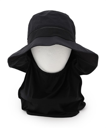【Yoki】メンズフェイスシェードハット(黒-６０ｃｍ)
