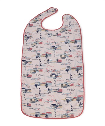 【ココロcolor】お食事エプロン(街並柄-フリー)