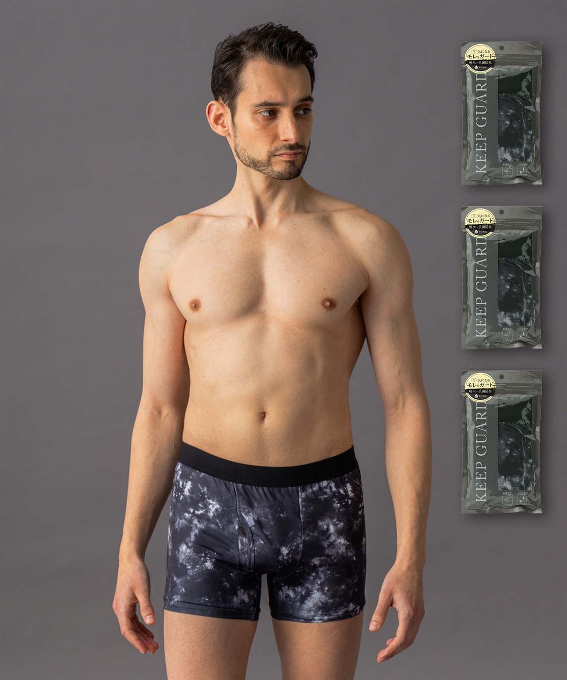 Life Style by cross marche 【KEEPGUARD/キープガード】Newボクサーパンツ 尿漏れ 失禁 メンズ ナノファイン加工　尿漏れ対応パンツ メンズ　三枚組セット_main