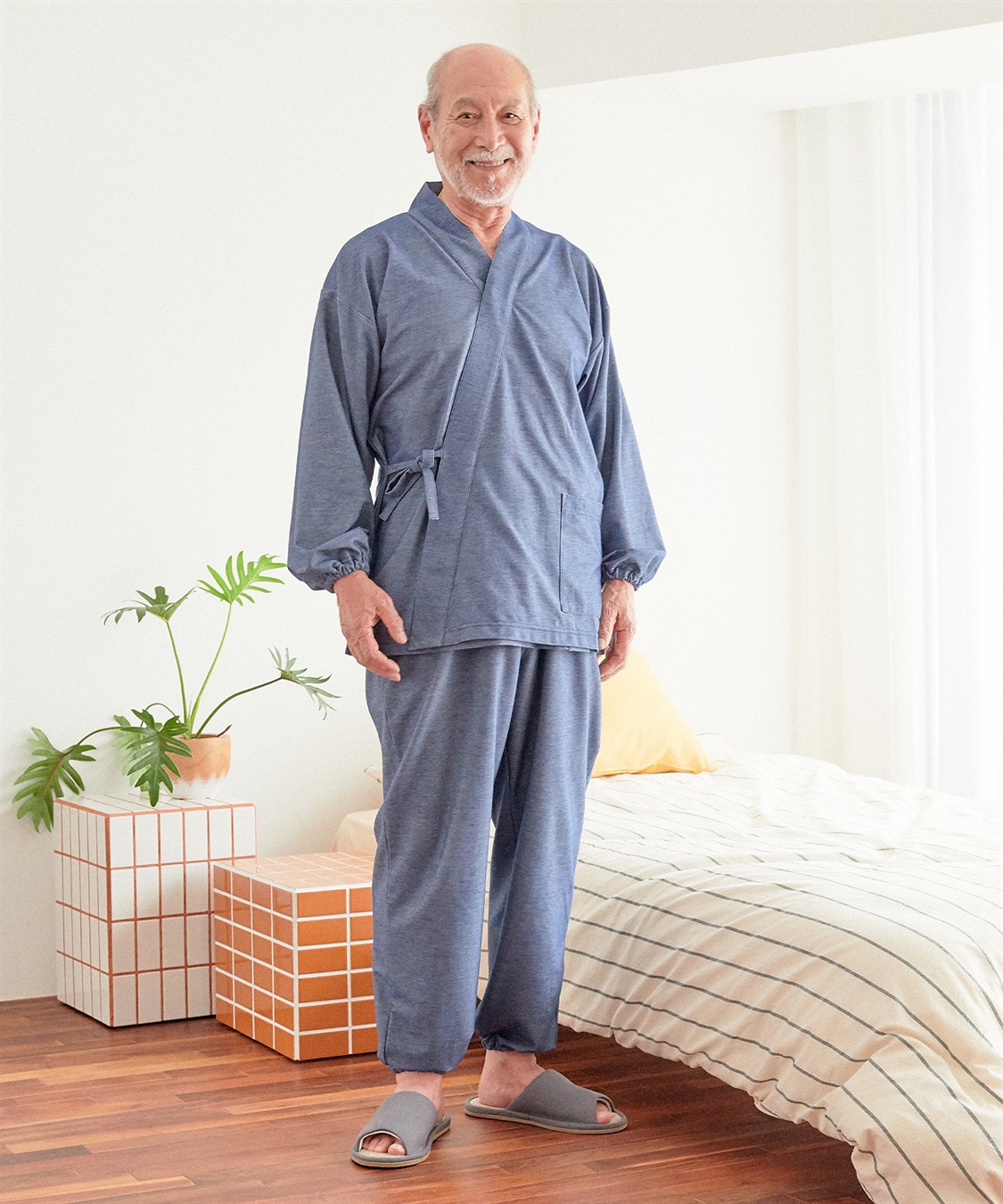 Life Style by cross marche 【ココロcolor】 甚兵衛風介護パジャマ_main