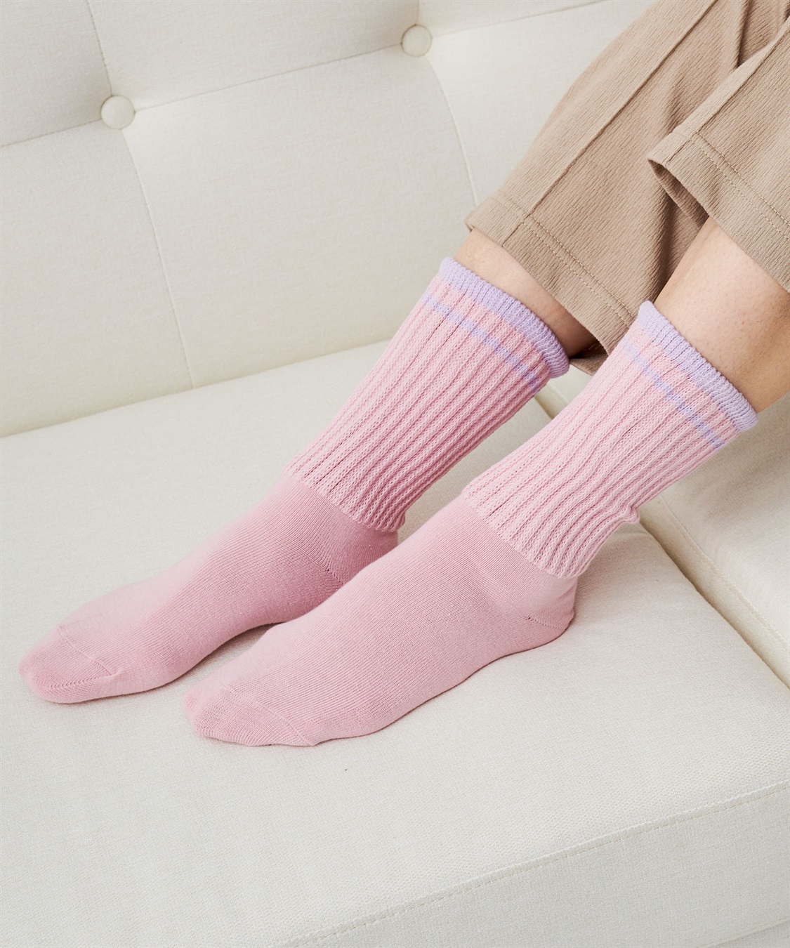 Life Style by cross marche 【ココロcolor】しめつけにくいレディースライン靴下_main