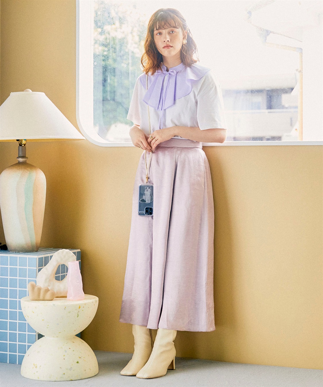 メロンサテンフレアスカート 推部屋plus｜クロスプラス公式通販サイト 