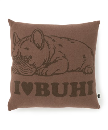 【for dogs】I LOVE BUHI Knit Cushion　Cul-B/キューブ/愛犬服(ブラウン-フリー)
