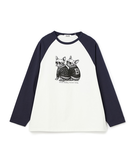 for owners】 プリントTシャツ（BUHI skull） Cul-B/キューブ/愛犬