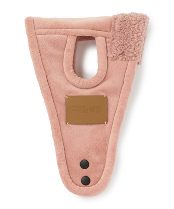 【for dogs】ボアフライトキャップ〈革ネームデザイン〉　Cul-B/キューブ/愛犬服(ピンク-Ｍ)