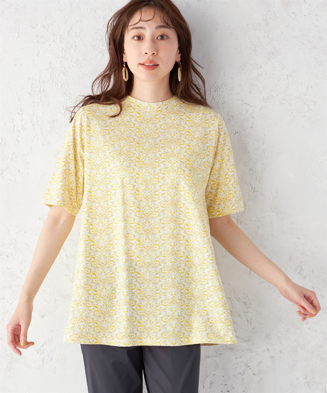 接触冷感】ひやさらプリントチュニック DECOY｜クロスプラス公式通販サイト