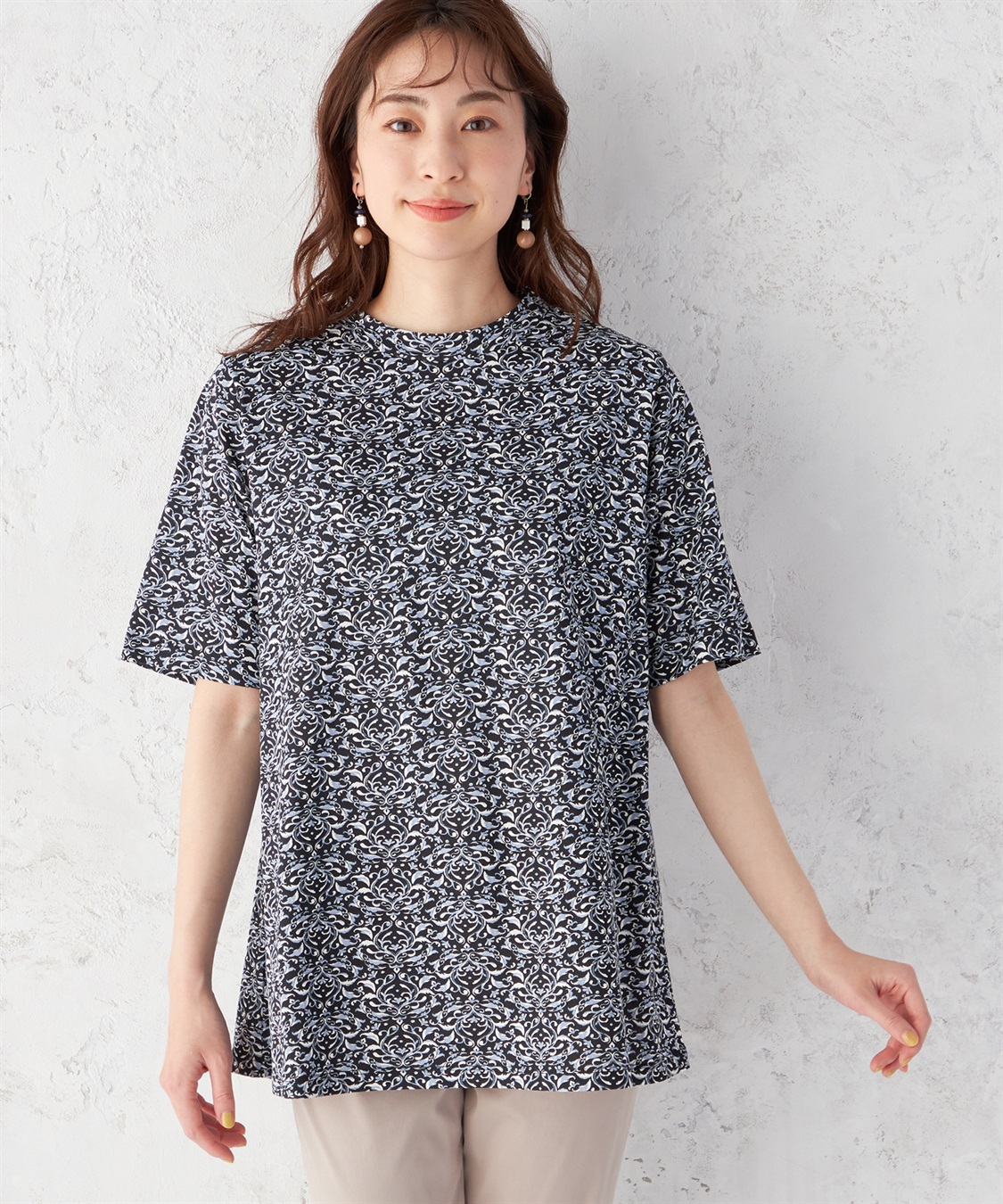 接触冷感】ひやさらプリントチュニック DECOY｜クロスプラス公式通販サイト