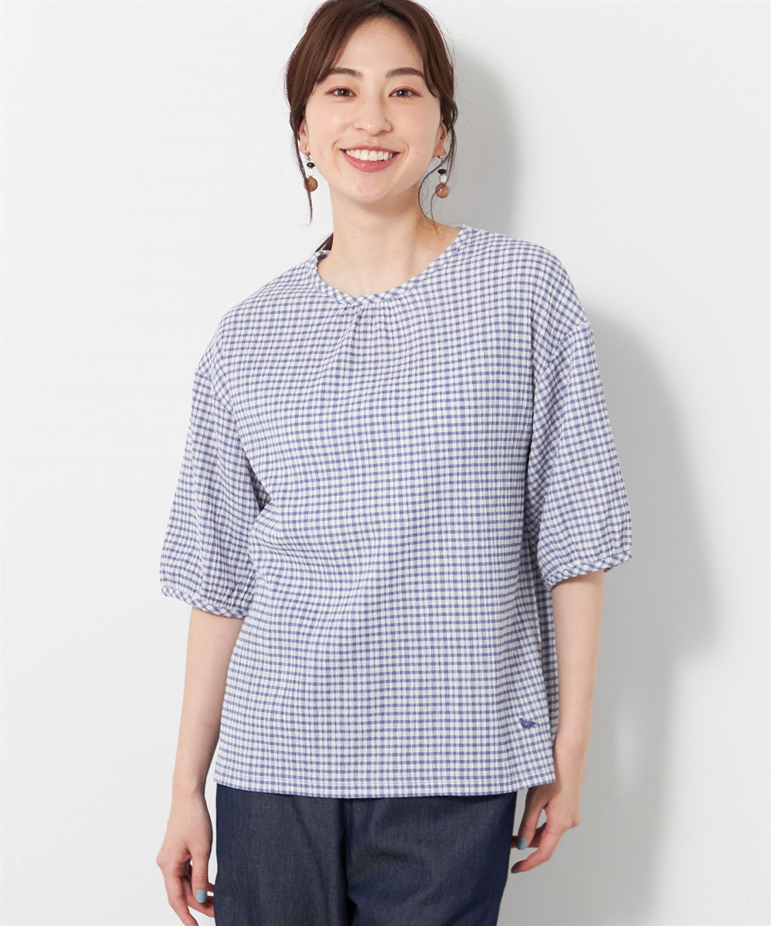 DECOY ギンガムシャーリングプルオーバー_main