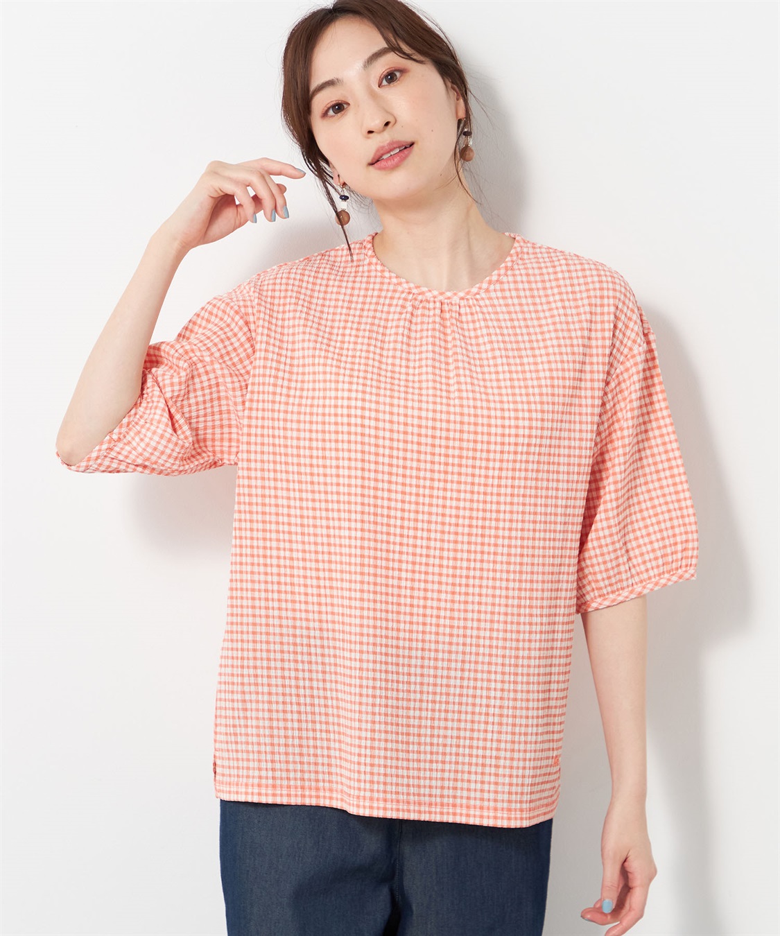 DECOY ギンガムシャーリングプルオーバー_variation_2