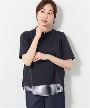 DECOY ギンガムチェックドッキングTシャツ_variationthumb_2