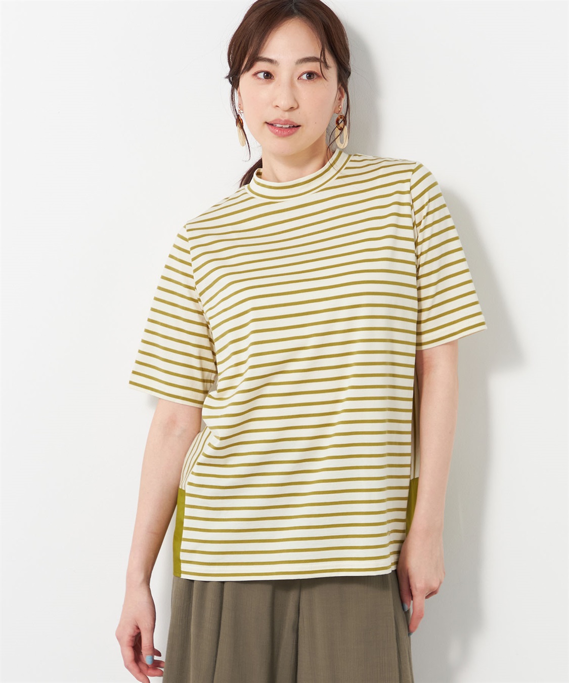tシャツ 「カタログ掲載品」「接触冷感」「UV対策」「ウォッシャブル」コンチェロアニマルボーダーカットソー レディース L】【カタログ掲載品】【接触冷感】【UV対策