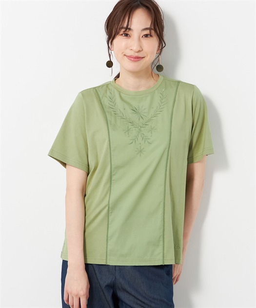 デコイ DECOY 刺しゅう切替Tシャツ （イエロー） デコイ DECOY 刺しゅう切替Tシャツ （イエロー） -ファッション
