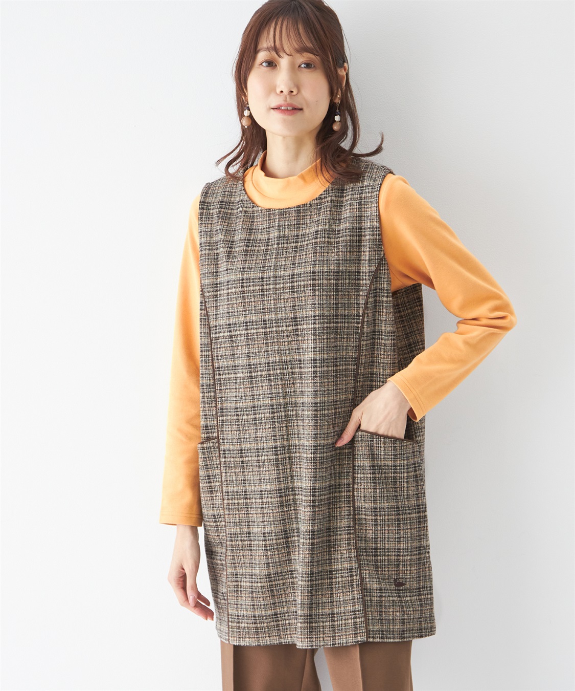 ツイードジャンパードレス DECOY｜クロスプラス公式通販サイト