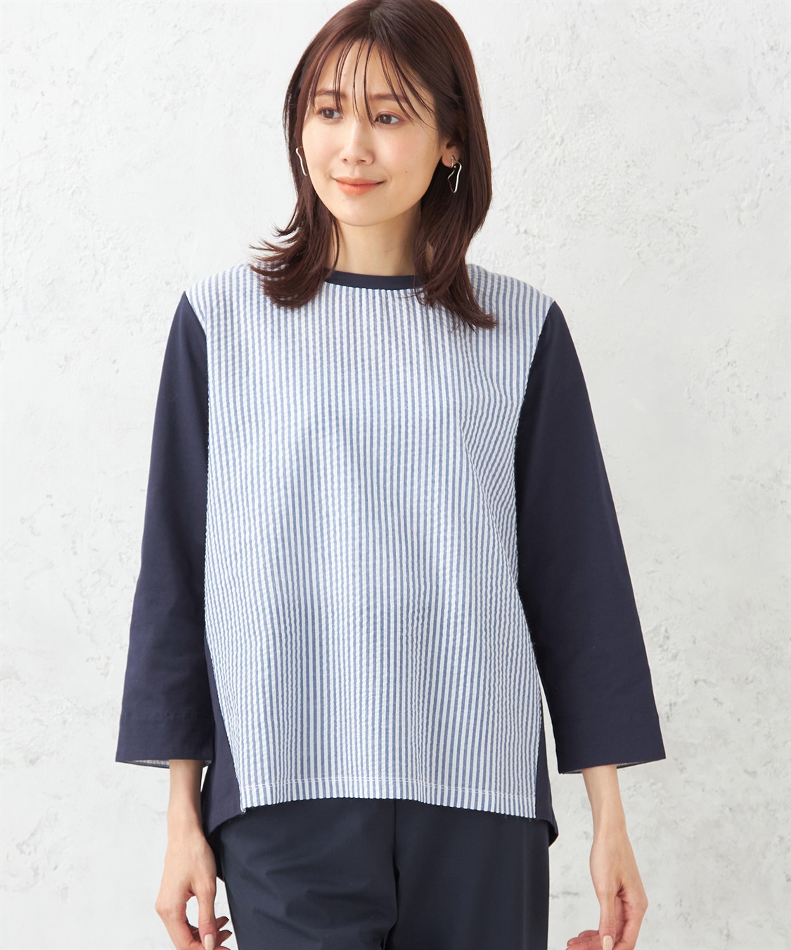 DECOY ストライプ切替プルオーバー_variation_3