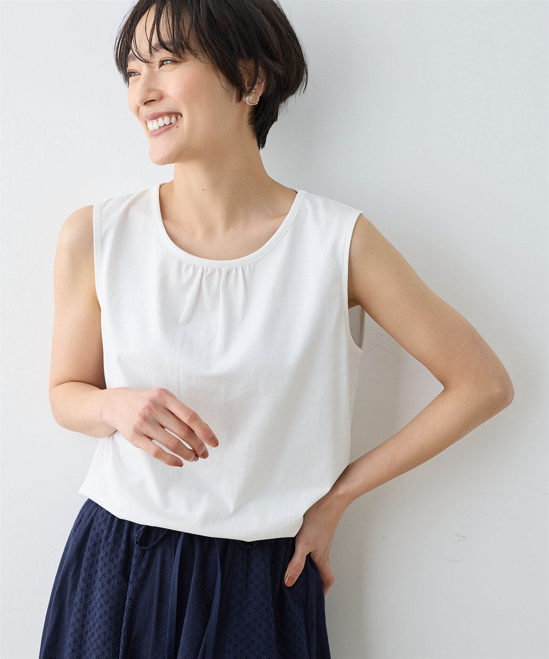 DECOY 【ひやさらコットン】【UVカット】クルーネックタンクトップ_variation_1