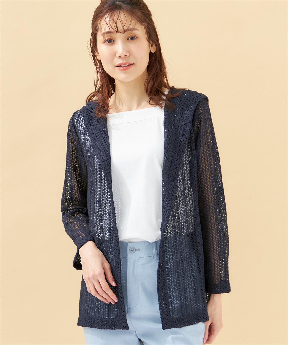 レースパーカーカーディガン DECOY｜クロスプラス公式通販サイト