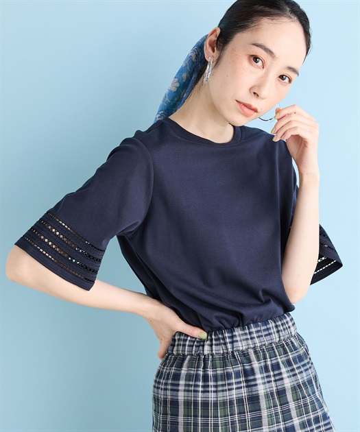 冷感・UVカット】ひやさら刺繍スリーブプルオーバー DECOY