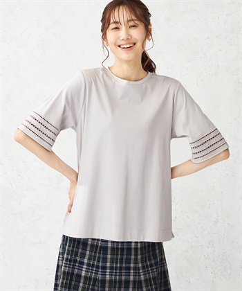 DECOY 【冷感・UVカット】ひやさら刺繍スリーブプルオーバー_variationthumb_1