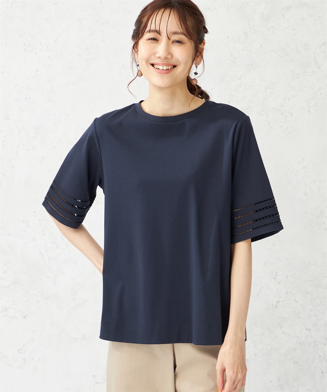 冷感・UVカット】ひやさら刺繍スリーブプルオーバー DECOY