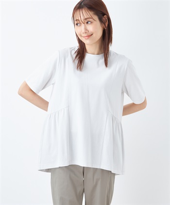 DECOY 【汗染み防止・UVカット・接触冷感】ひやさらギャザー切替チュニックTシャツ_variationthumb_1