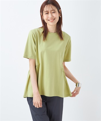 DECOY 【汗染み防止・UVカット・接触冷感】ひやさらギャザー切替チュニックTシャツ_variationthumb_2