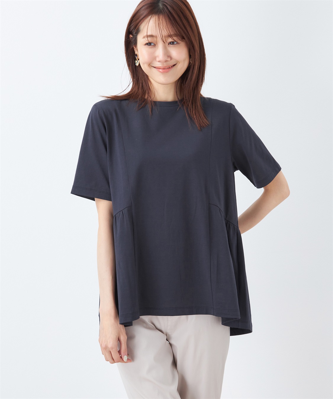 DECOY 【汗染み防止・UVカット・接触冷感】ひやさらギャザー切替チュニックTシャツ_variation_3