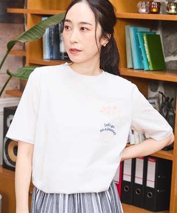 冷感】【汗じみ防止】ひやさらポケットプリントTシャツ DECOY