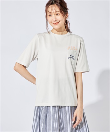 DECOY 【冷感】【汗じみ防止】ひやさらポケットプリントTシャツ_variationthumb_1