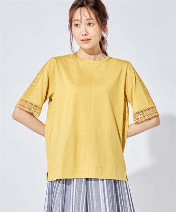 DECOY 【冷感】【汗じみ防止】ひやさらレースTシャツ_variationthumb_1