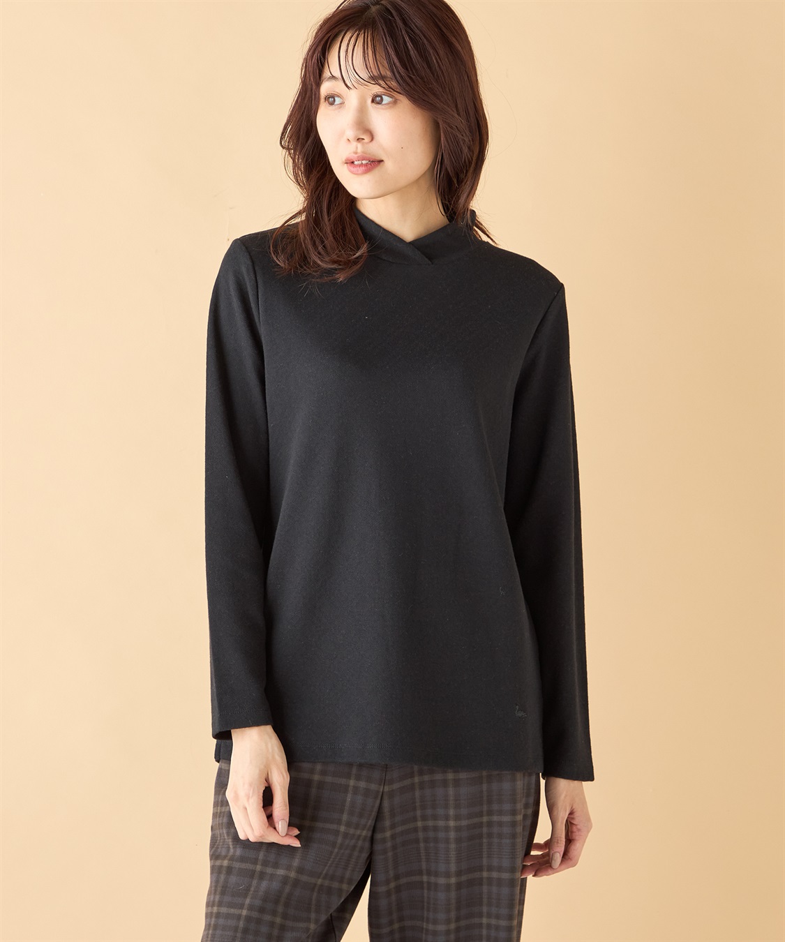 DECOY ショールカラーチェックプルオーバー_variation_1