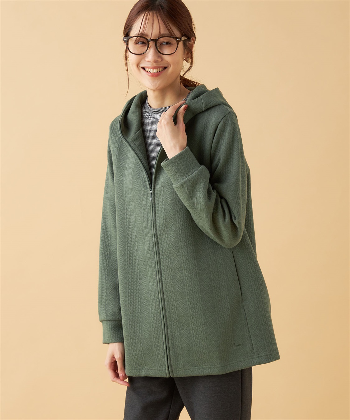 DECOY ふくれジャガードジップパーカー_variation_2