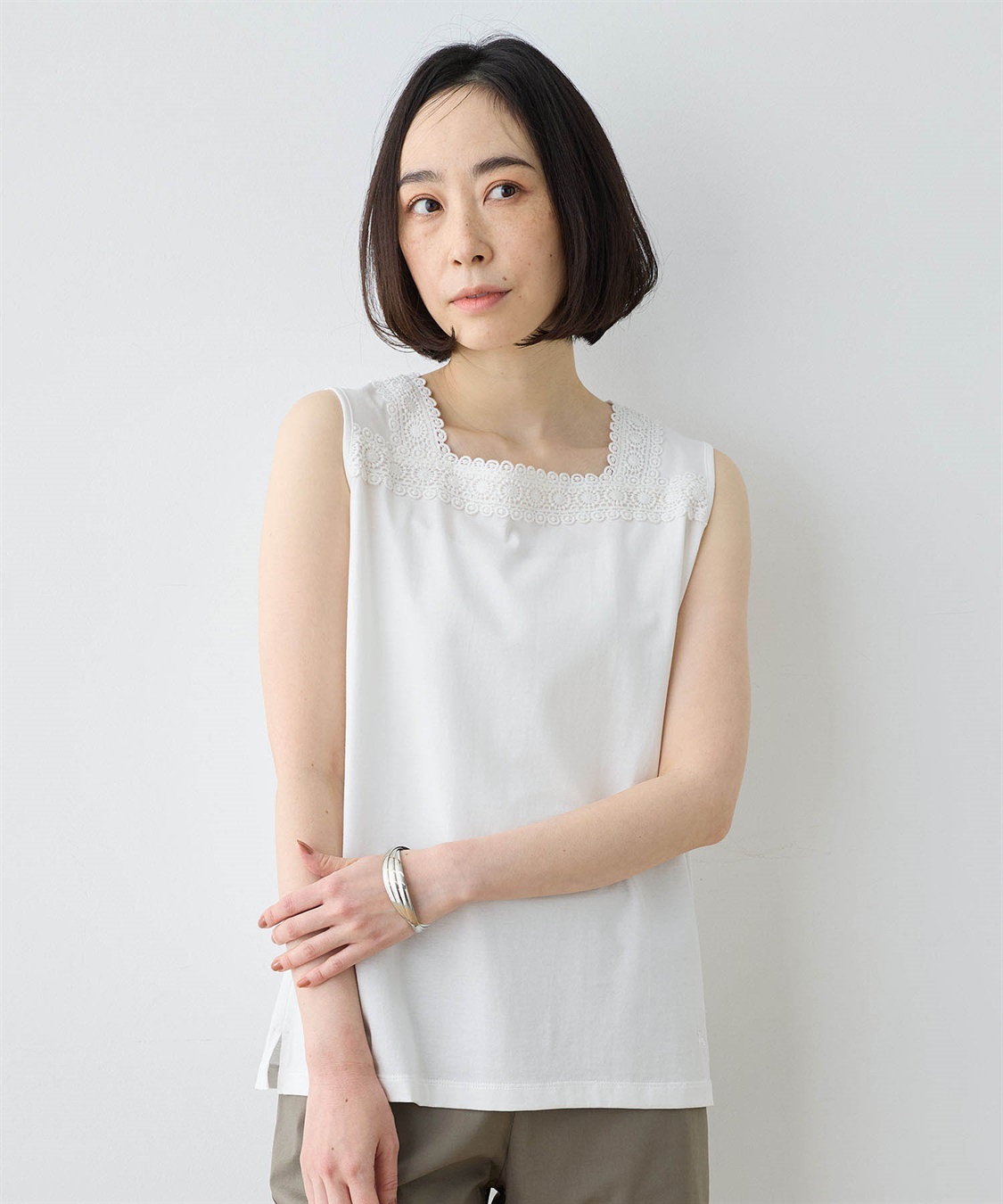 DECOY 【ひやさらコットン】【UVカット】レースタンクトップ_variation_1