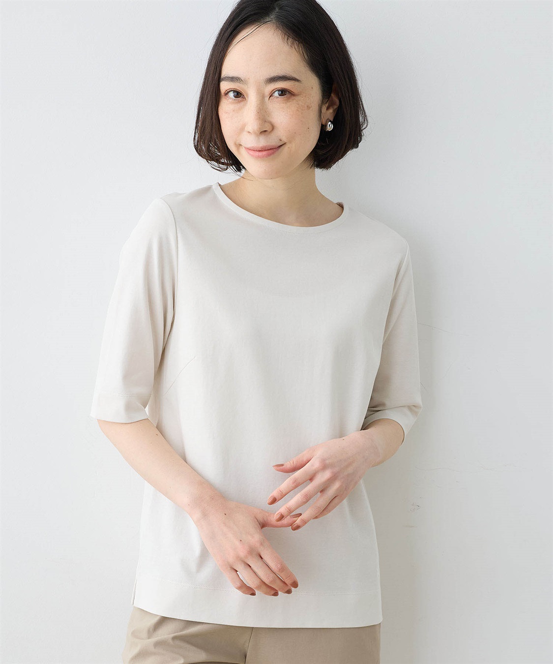 DECOY 【ひやさらコットン】【UVカット】6分袖リラックスTシャツ_variation_1