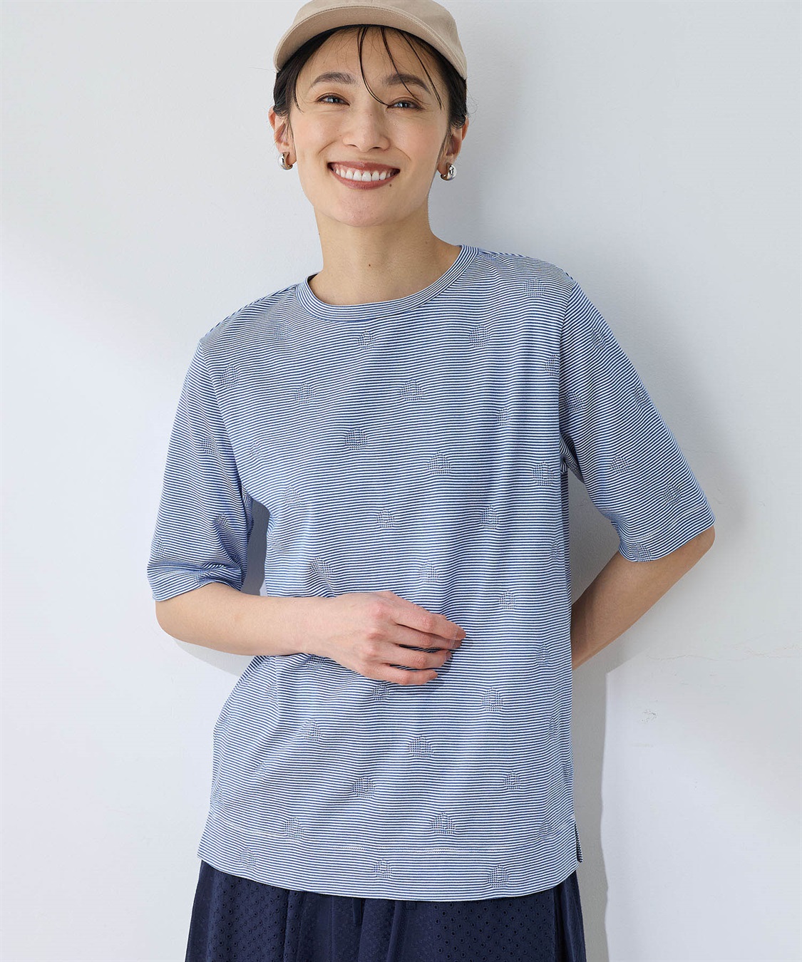 DECOY ボーダードットTシャツ_main