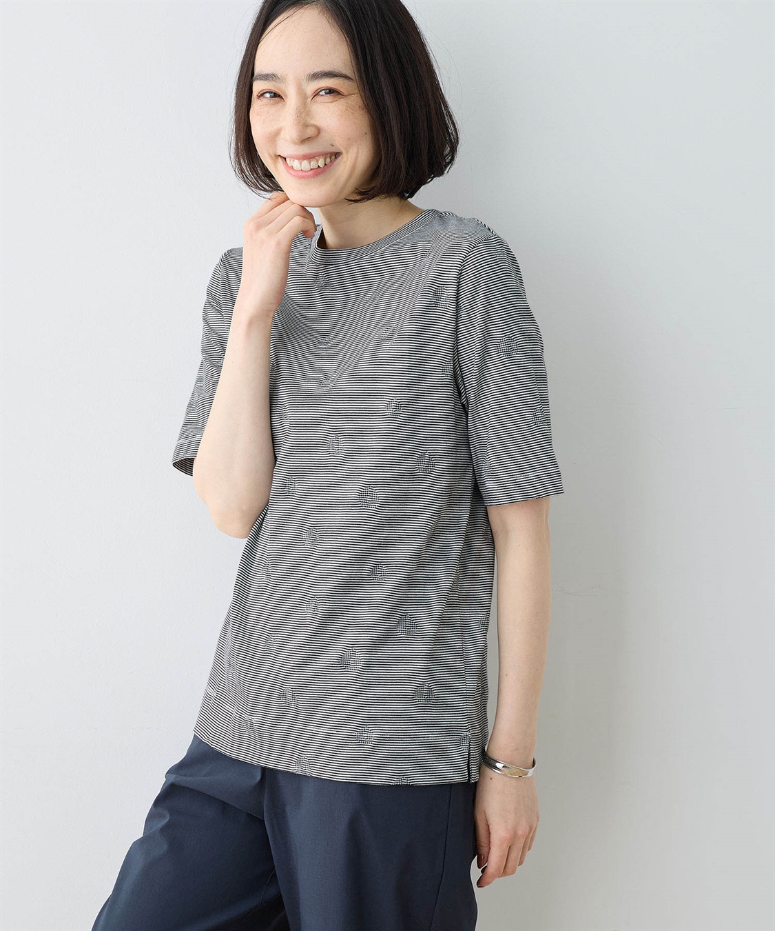 DECOY ボーダードットTシャツ_variation_1