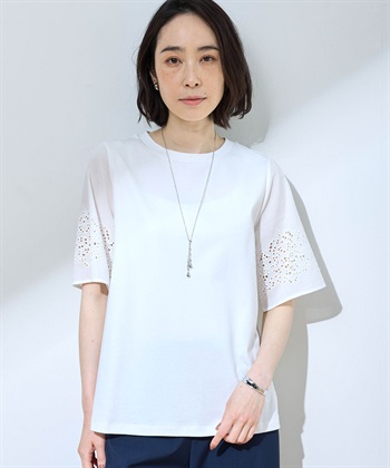 DECOY 【ひやさら】【UVカット】刺しゅうスリーブTシャツ_variationthumb_1